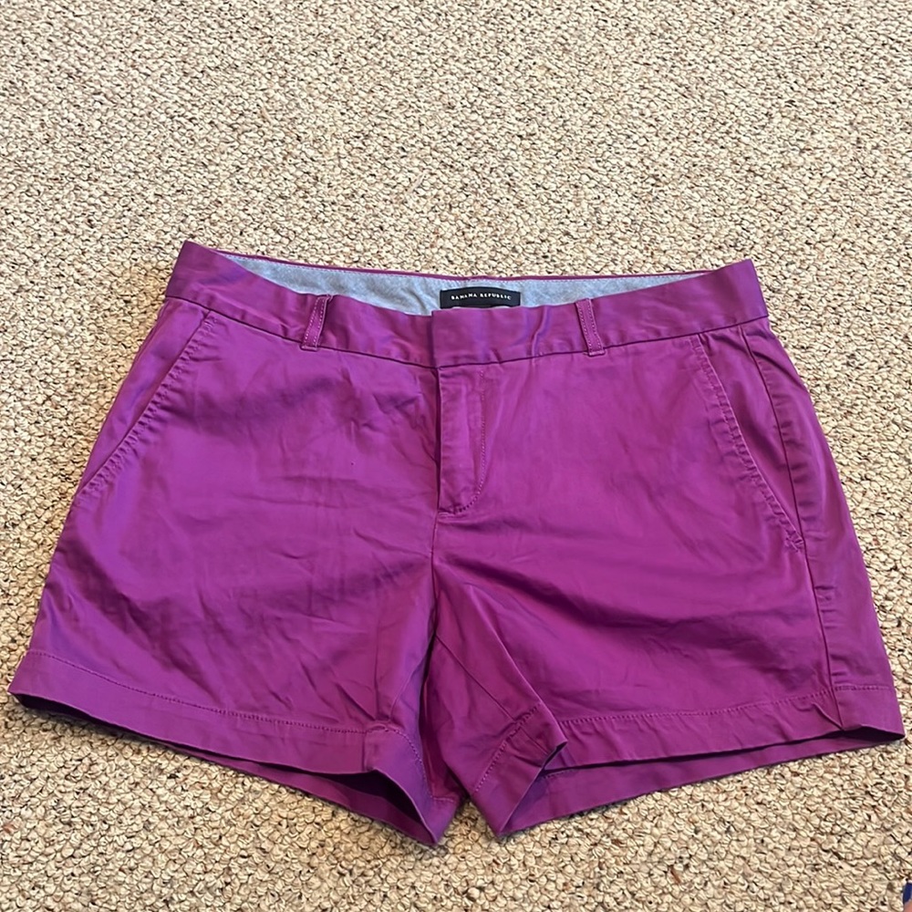 Banana Republic Purple Stretch Sateen Shorts (10)